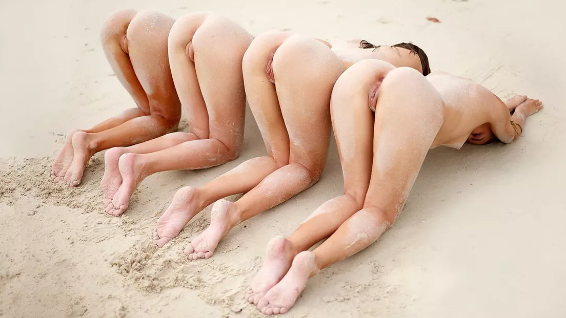 Beautiful Beach Bodies Nude - Four beautiful teen models enjoy being naked at